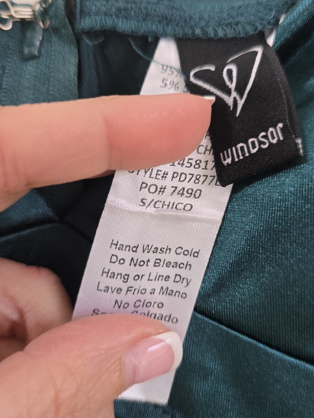 Windsor Teal Green Satin Party Party Dress Size S Hoco Dress - Picture 6 of 6